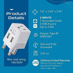 South Africa Travel Plug Set (Carbon White)