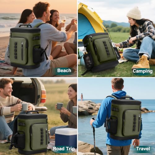 39 Can Waterproof Insulated Backpack Cooler (Green)