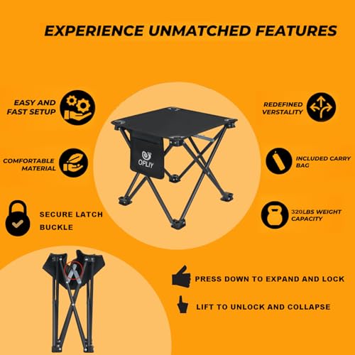 Camping Stool Upgrade Foot Stool for Camping Fishing Hiking Gardening and Beach (Black)