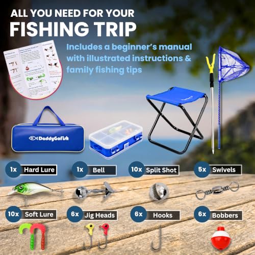 Kids Fishing Pole For Boys (Blue (Complete Set) / 4ft)