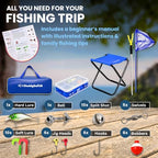 Kids Fishing Pole For Boys (2 Pack- Blue + Blue (Complete Set) / 4ft)