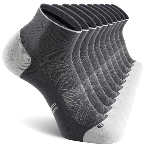 Ankle Compression Running Athletic Socks for Men Women (XX-Large / Grey (5 Pairs))