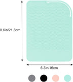 Flat Iron Heat Resistant Silicone Mat for Curling Iron, Hair Straightener Heat Pad, Curling Iron Sleeve, Travel Case Heat Resistant and Other Hair Styling Tools, for Counter, 9 x 6.5 in, Green