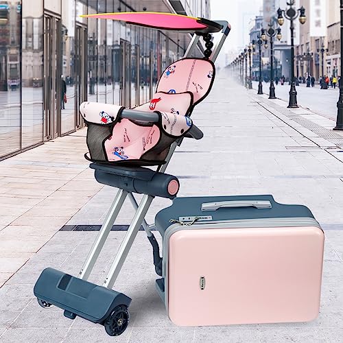 Expandable Luggage with Spinner Wheels (Pink)