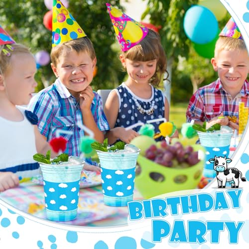 36 Pcs White Cloud Plastic Cups 12 oz for Party (White Cloud)