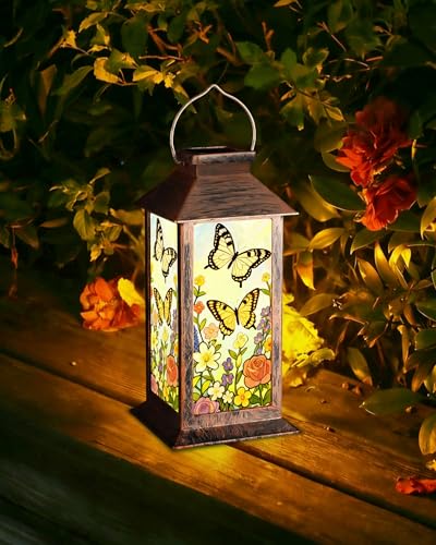Solar Lanterns Outdoor Waterproof Garden Decor Birthday Gifts for Women Mom Grandma Sister