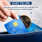 Round Shape RFID Blocking Card for Credit Debit ID Card (Black - Round)