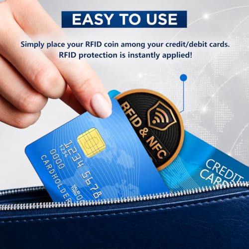 Round Shape RFID Blocking Card for Credit Debit ID Card (Black - Round)