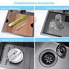 21x20 Drop In Kitchen Sink Black Bar Sink 16 Gauge (21"L x 20"W x 10"D / Black)