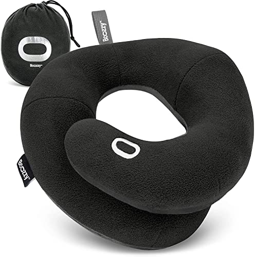 Travel Neck Pillow for Airplane (Black / X-Large)