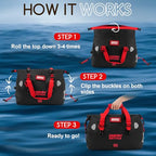 Waterproof Duffel Bag (Black Red / 40L)