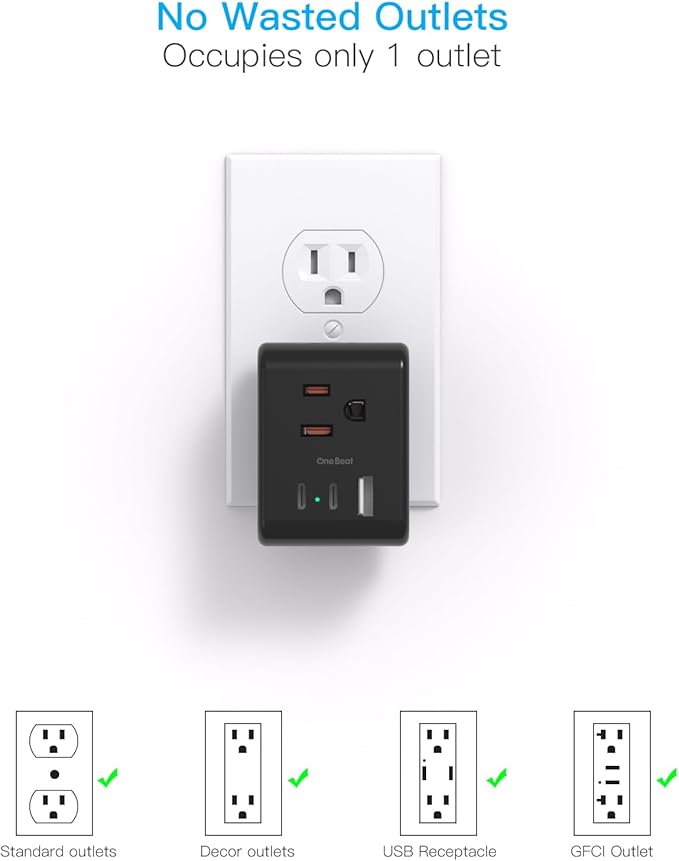 Multi Plug Outlet Extender, Power Strip Non Surge Protector Electric Outlet - Image 6