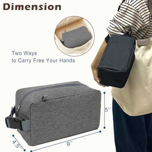 Small Insulated Lunch box Portable Soft Bag Mini Cooler Thermal Meal Tote Kit with Buckle for Work (GreyWithBuckle)