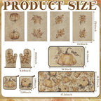 10 Pcs Fall Kitchen Decor Set Autumn Rustic Kitchen Rugs (Sepia / Rustic Fall)