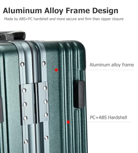 PC Hardside Carry On Luggage (A5-Forest Green (zipperless closure) / 20.8")