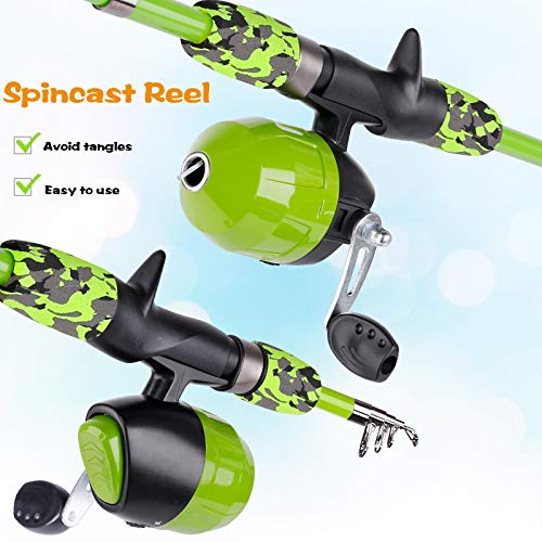 Kids Fishing Pole (Green / 4.92 ft)