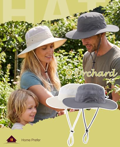 UPF 50+ Men's Sun Hat Wide Brim UV Sun Protection Bucket Hat for Mens Fishing Hat Womens Beach Safari Garden Golf (One Size / Dark Gray)