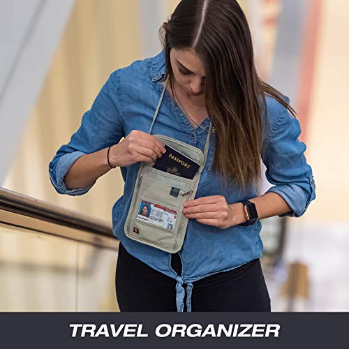RFID Blocking Stash Neck Wallet (Taupe)
