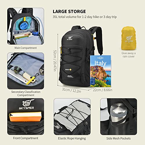 Hiking Backpack for Men Women (Large / Black)