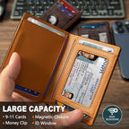 Airtag Wallet for Men (Forest Brown&Orange091)
