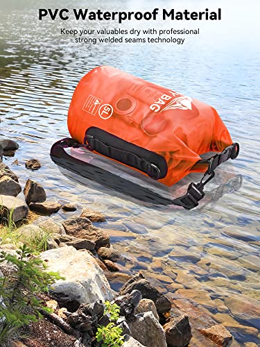Dry Bag Waterproof Backpack with Phone Case (Orange / 40L)