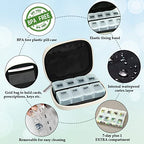 Weekly Travel Pill Organizer Cute Pill Case with 7 Day Pill Box (1 Case + 1 Box / A. Bloom 01)