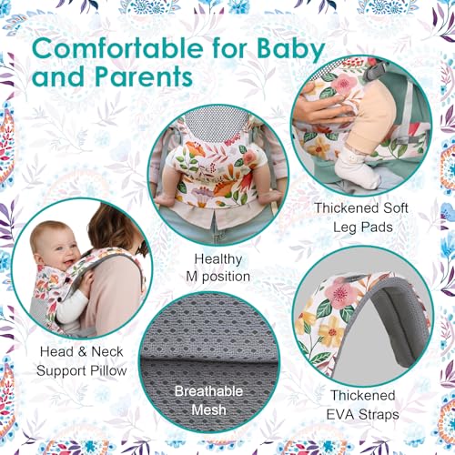 Baby Carrier Breathable Infant Carriers for 7 (Floral)