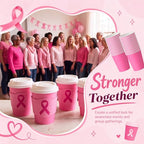 48 Sets 8 oz Breast Cancer Coffee Cups with Lids and Sleeves (Breast Cancer)