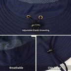 Sun Hats for Men Women Fishing Hat UPF 50+ Breathable Wide Brim Summer UV Protection Hat (1pack-navy Blue)