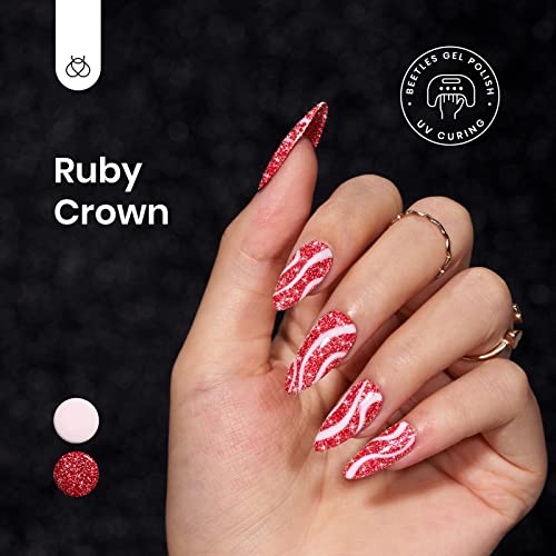 Beetles Red Gel Nail Polish (C - Flakie Red | Ruby Crown)