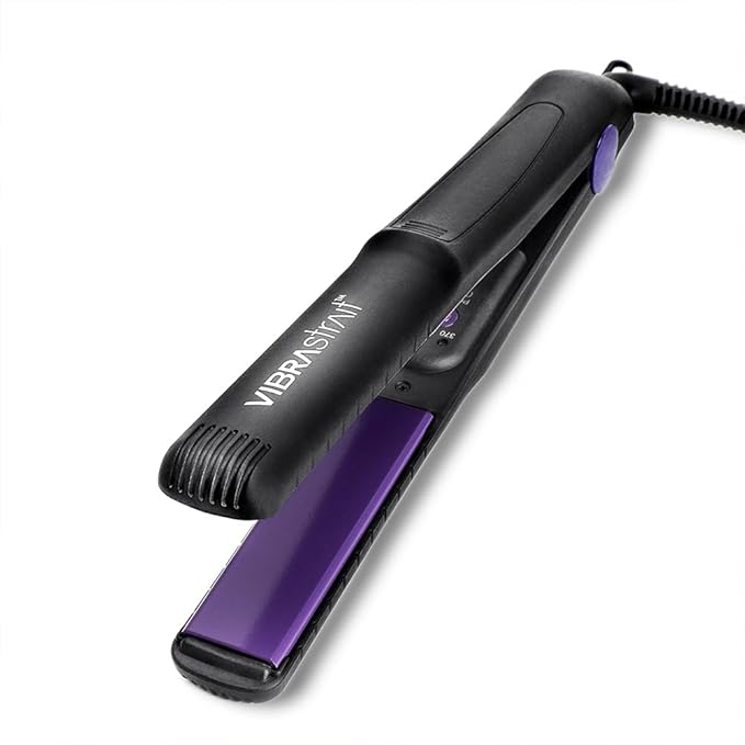 Essential Vibrating Ceramic Flat Iron, 1-Inch | Fast, Frizz-Free Ceramic Hair Straightener | Easy, Gentle Glide for Waves, Curls, Smooth Hair | Professional Hair Styling Tools