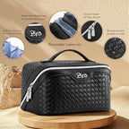 Travel Makeup Bag Cosmetic Bags for Women (L04 Black)