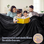 Fleece Blanket Oversized King 120x120 (Black / 1 Piece Oversized King(120" X 120"))