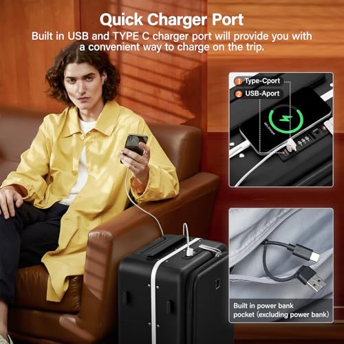 24 Inch Checked Luggage (Jet Black / 24 Inch)