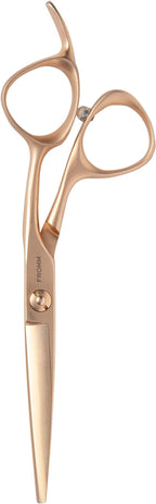 Fromm Defy 5.75" 1-Piece Precision Slide and Point Hair Cutting Shears with Razor Sharp Semi-Convex Blade for Expert Salon Stylists, Matte Gold Japanese Steel Scissors
