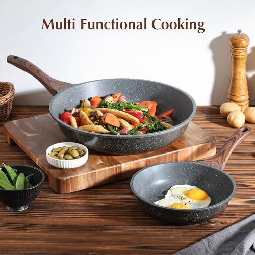 Nonstick Frying Pan Skillet (12 Inch / Gray)