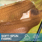 Double Hammock with Stand for Outside (Mayan Desert)