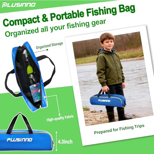 Kids Fishing Pole with Spincast Reel Telescopic Fishing Rod Combo Full Kits for Boys (Green / 4FT / 1.2M)