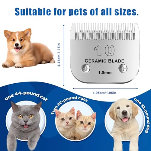 10Blades Dog Grooming Replacement Blades Compatible with Andis Pet Clipper