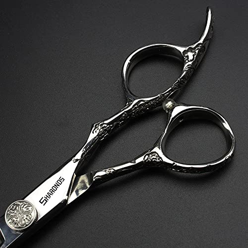 6/7-Inch Professional Hair Scissors Haircut Rose Pattern Hair Scissors Styling Tools Japanese Stainless Steel Scissor Set (6-inch -3pc) (6-inch -3pc)