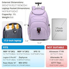 Rolling Backpack for Women (17.3 inches / Purple)