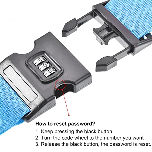 Luggage Straps Suitcase Belts with Buckle (Sky Blue)