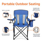 Portable Folding Camping Chair with 4 (Large, Mesh Back)