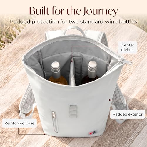Two Bottle Rolltop Wine Tote Bag (Gray)