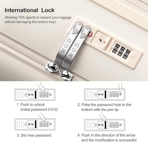 20 Inch Expandable Carry On Luggage Airline Approved (20 inch / Cream)