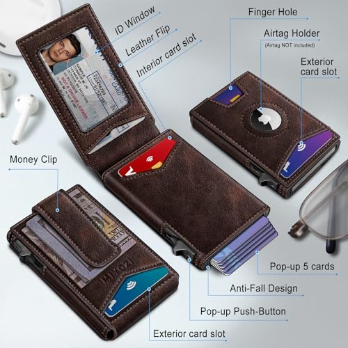 Airtag Wallet for Men Money Clip 9 (Forest Brown057)