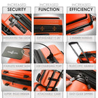 Hard Shell Luggage Sets with Spinner Wheels 4 Piece (4 Piece Set (20/24/28) / Orange)