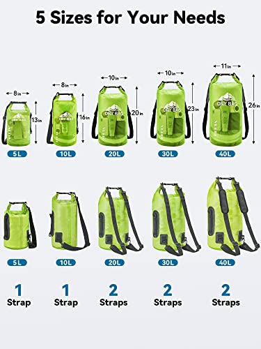 Dry Bag Waterproof Backpack with Phone Case (Lemon Green / 30L)