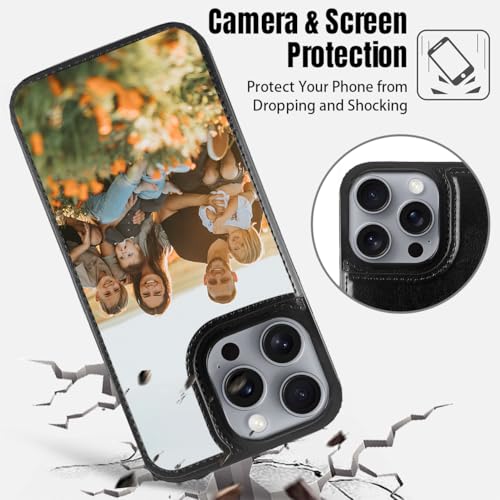 Custom Wallet Phone Case for iPhone 16 Pro Max with Photo (Black-A / iPhone 16 Pro Max)