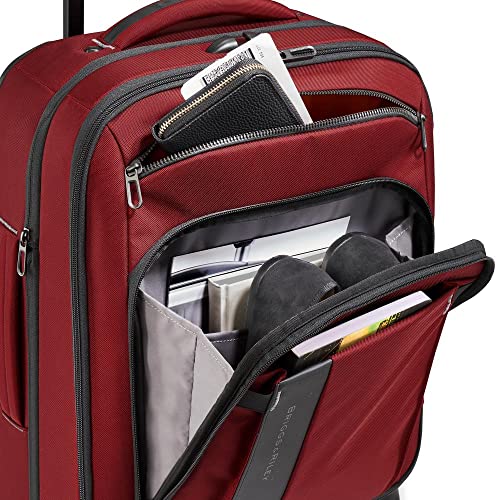 ZDX Expandable Luggage with 4 Spinner Wheels (Carry-On 21 Inch / Brick)